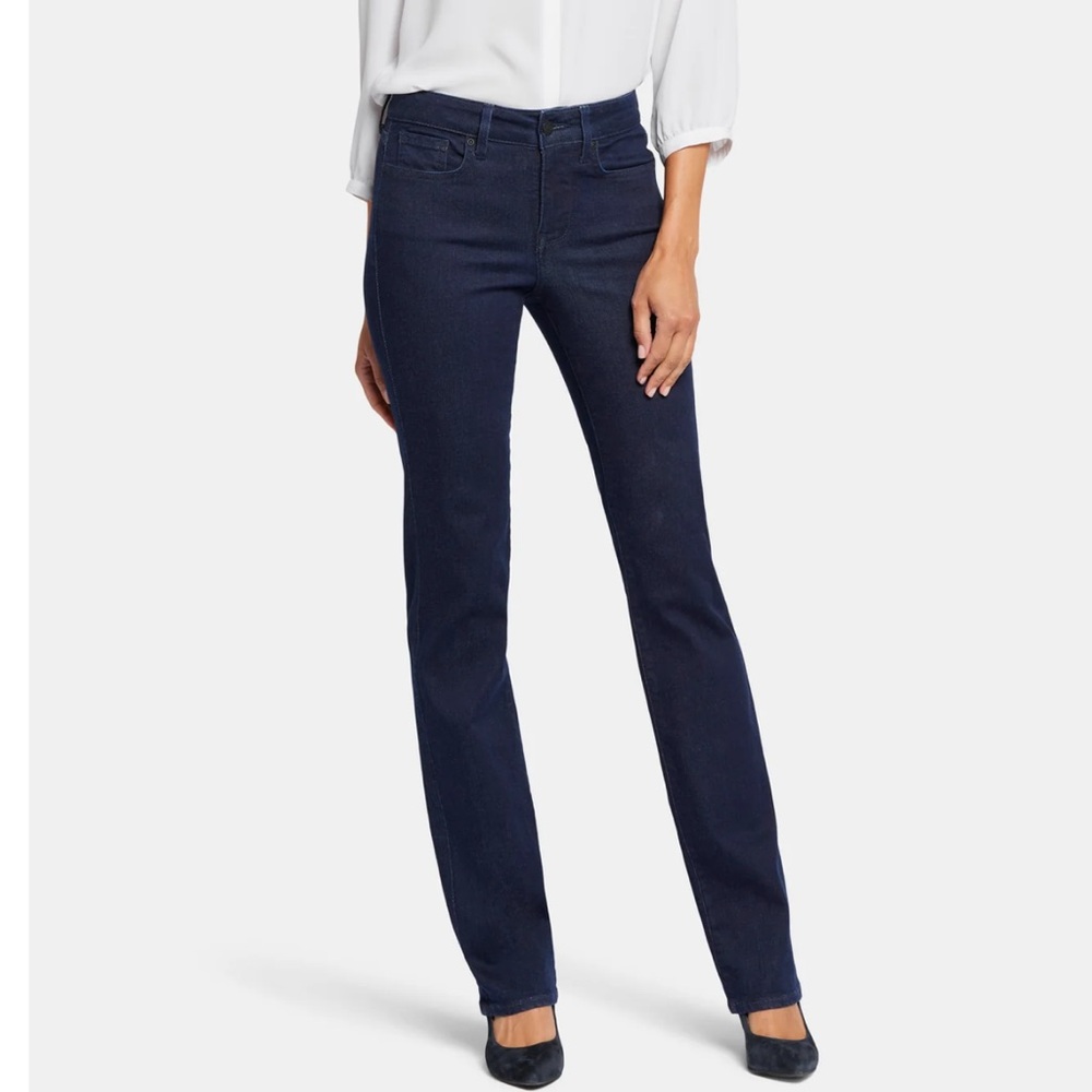 NYDJ Marilyn Straight Dark Blue Jeans Size 10